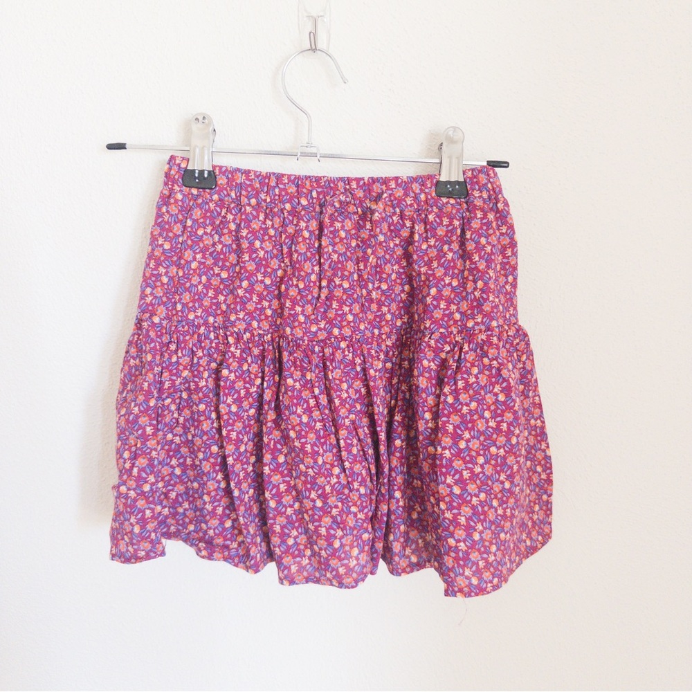 Zara Purple Floral A-Line Skirt